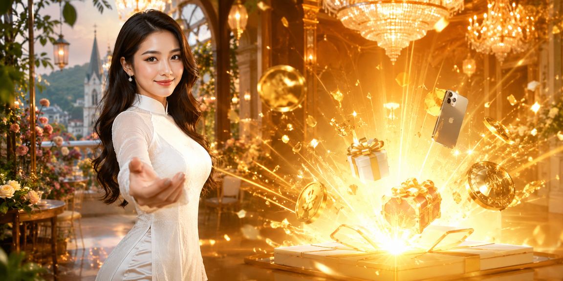 Người dùng nhận bonus đăng ký tại Đà Lạt với trang phục áo dài truyền thống
